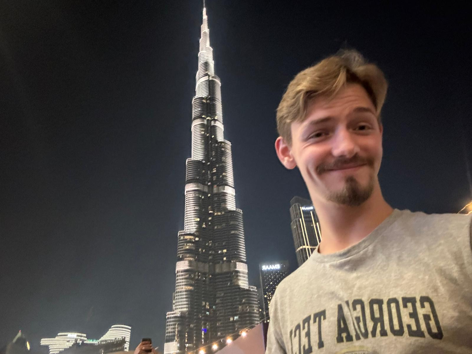 The Burj Khalifa at night