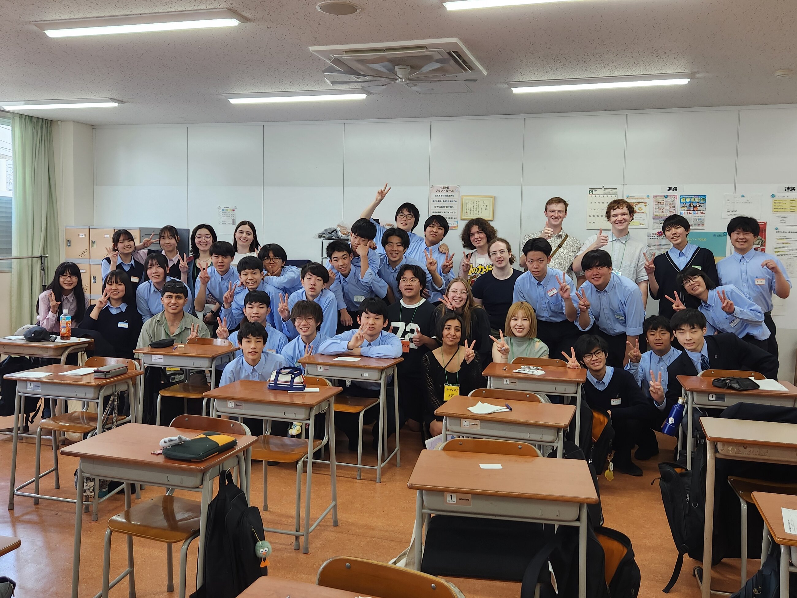 Our class visit to Osaka high school