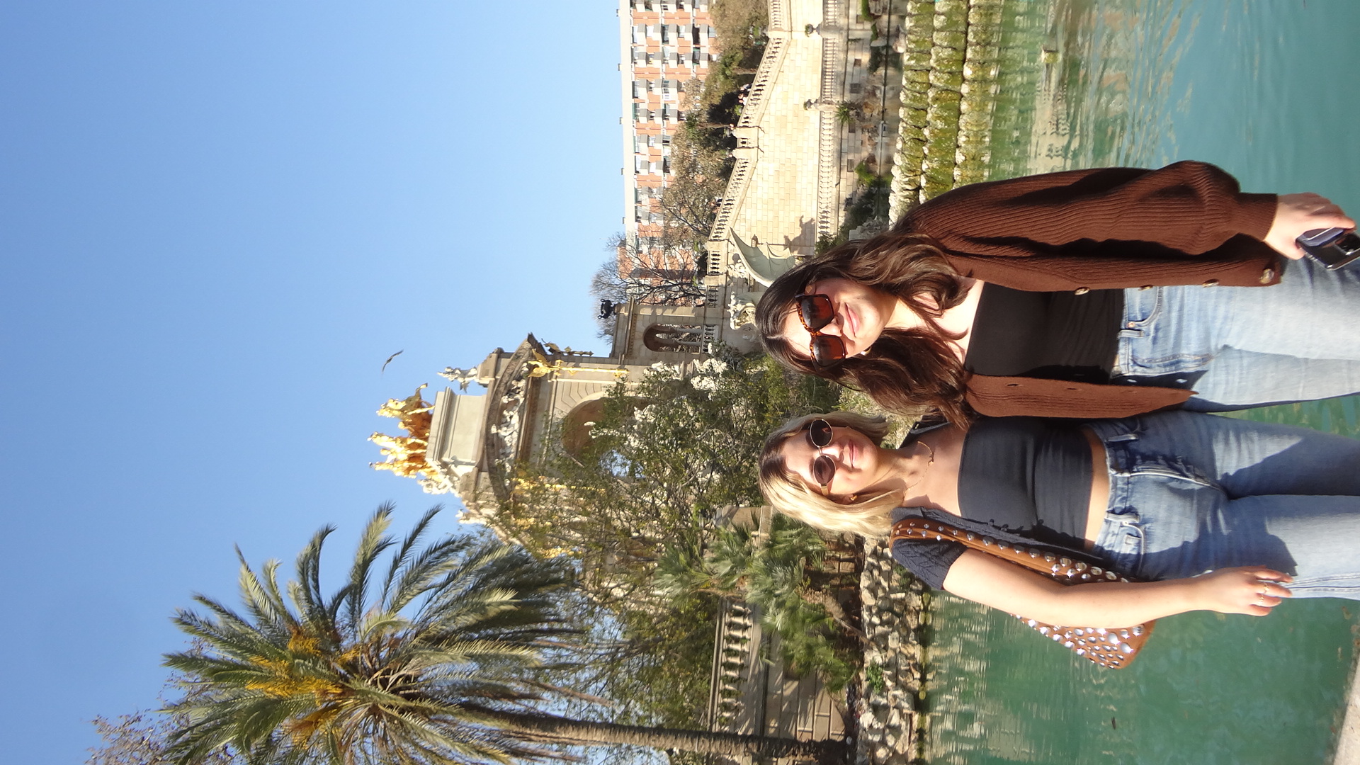 Me and my friend Gabby at the Citudella park in Barcelona