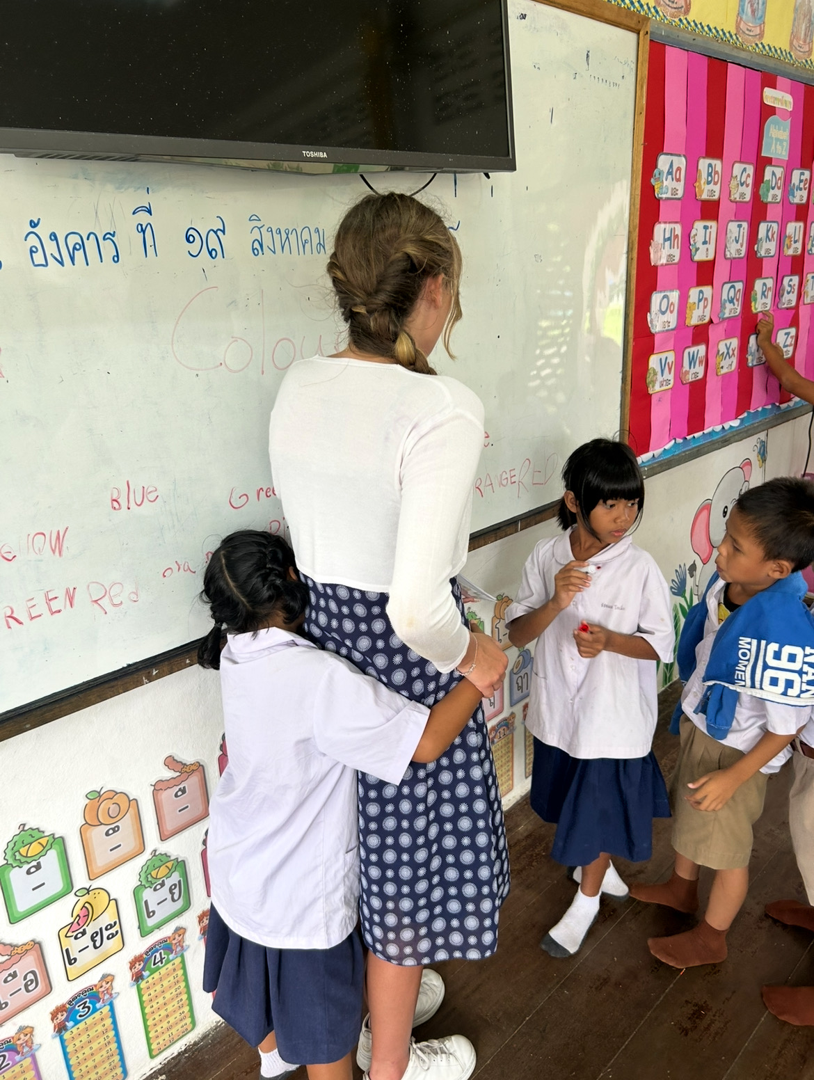 This is me teaching a first grade class. 
