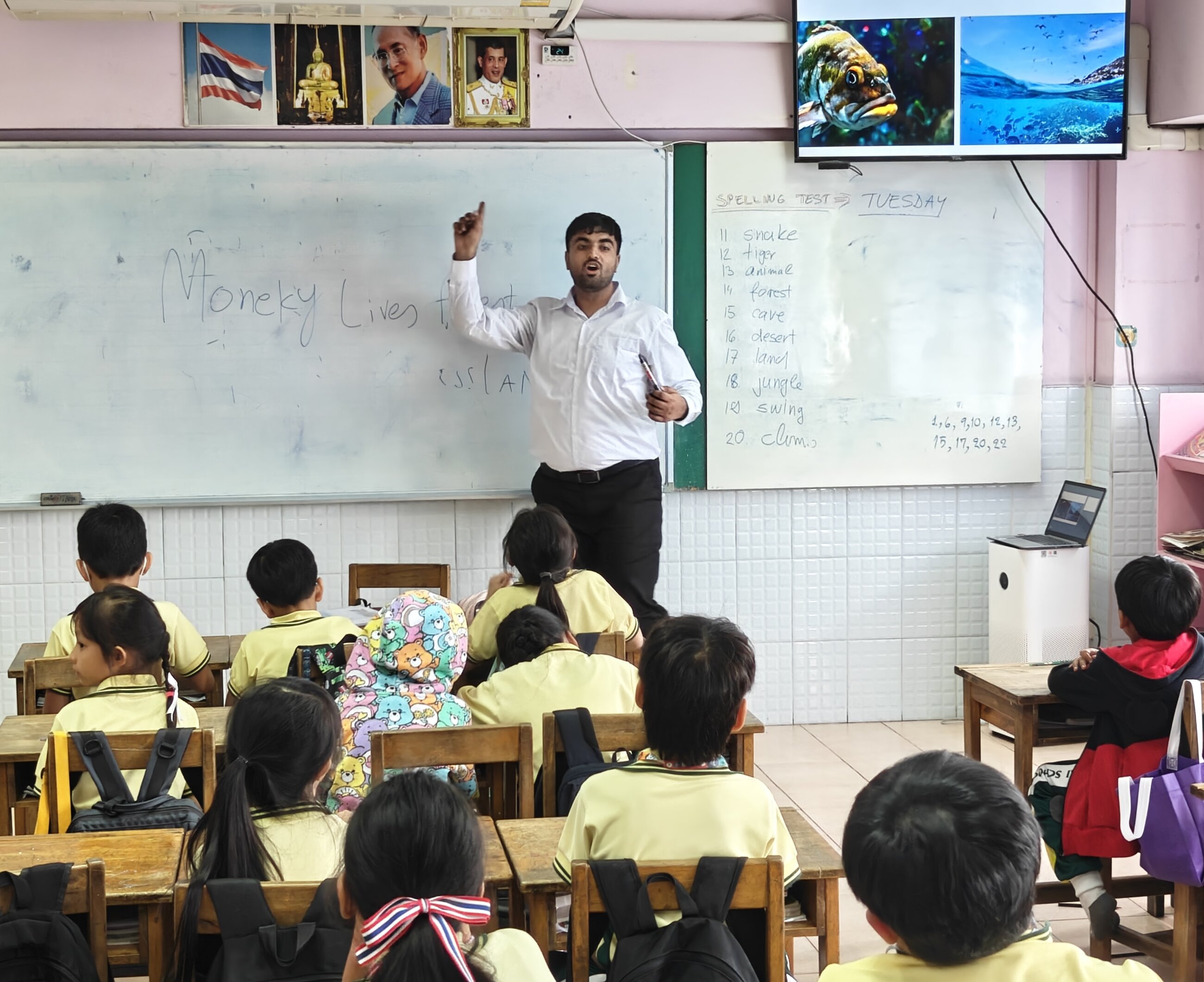 Teaching English is fun, fun, fun.