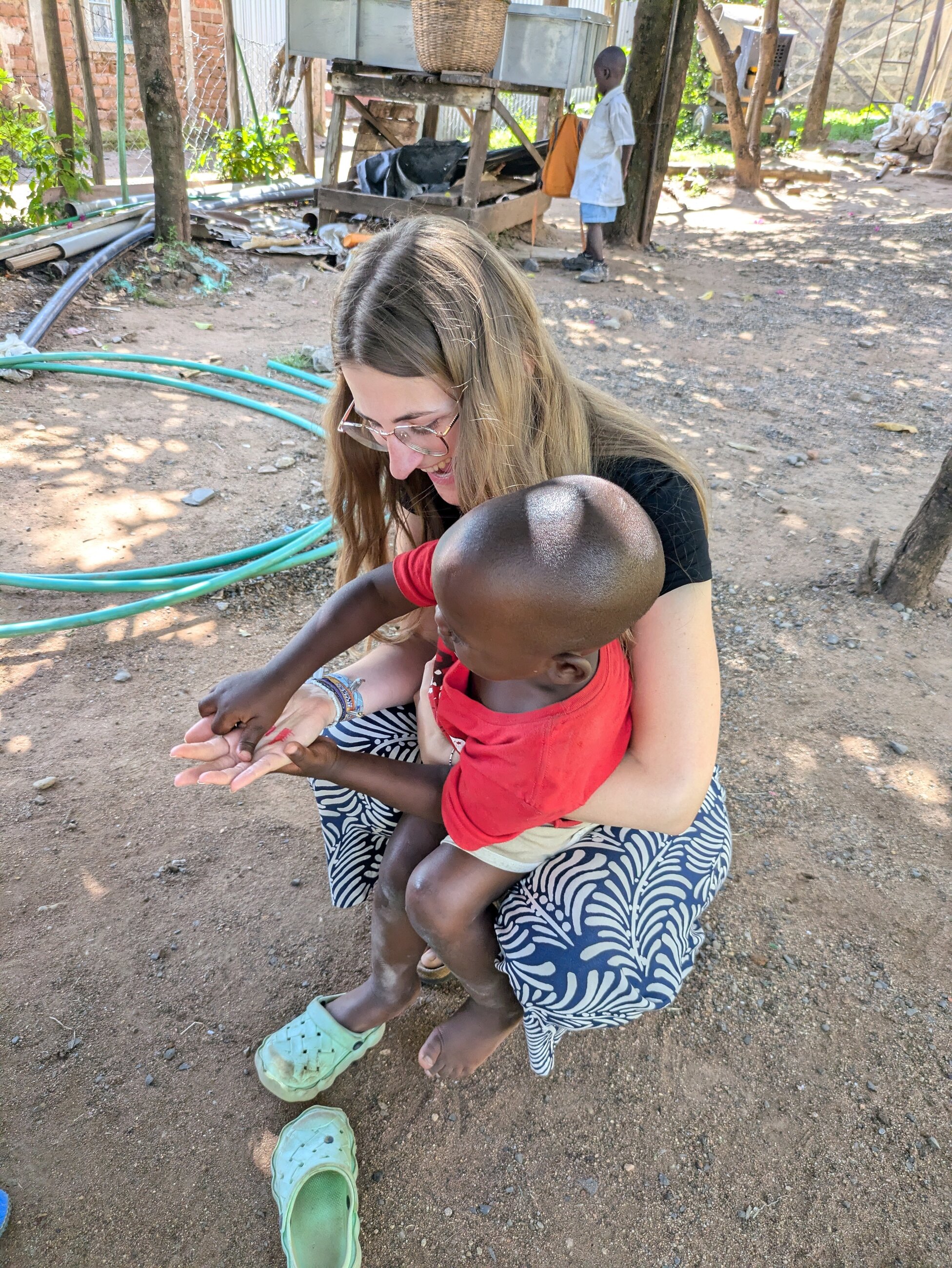 Playing with one of the children