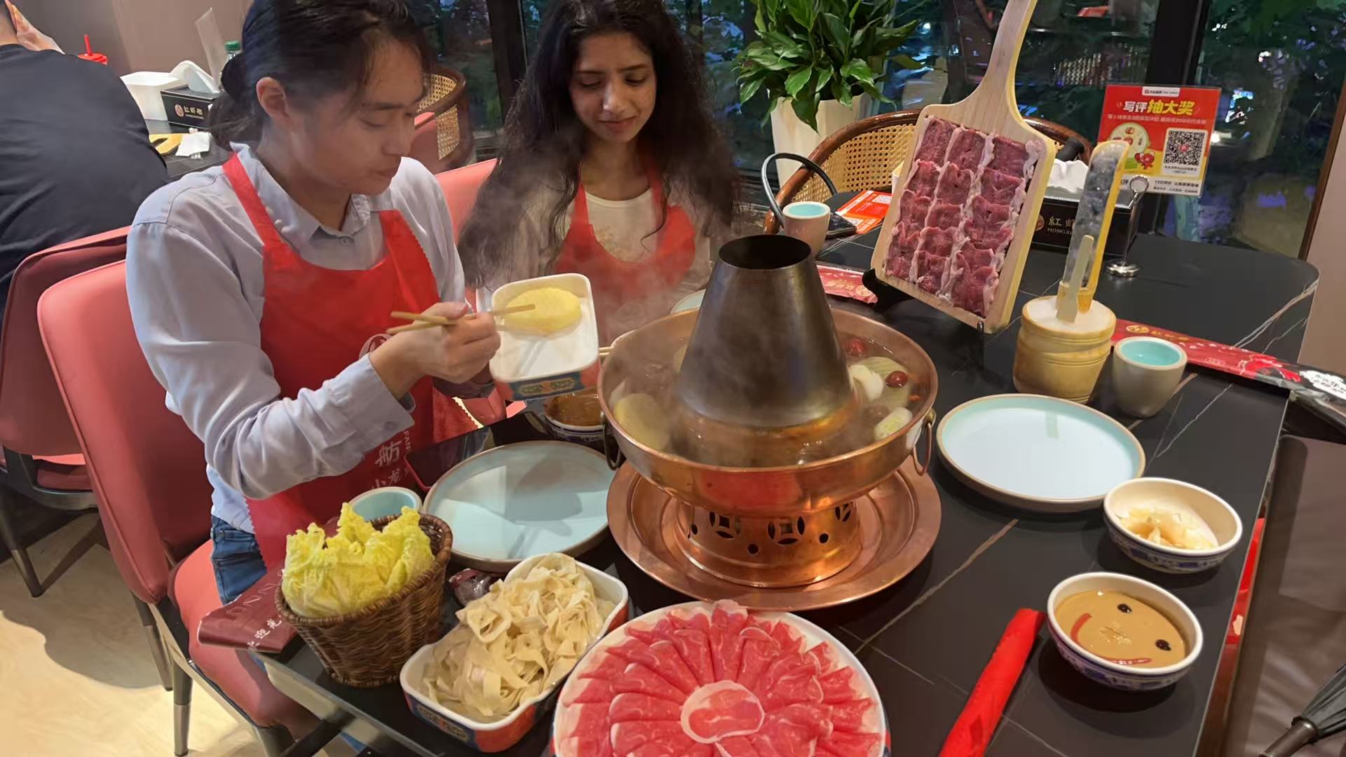 Trying Chinese hot pot