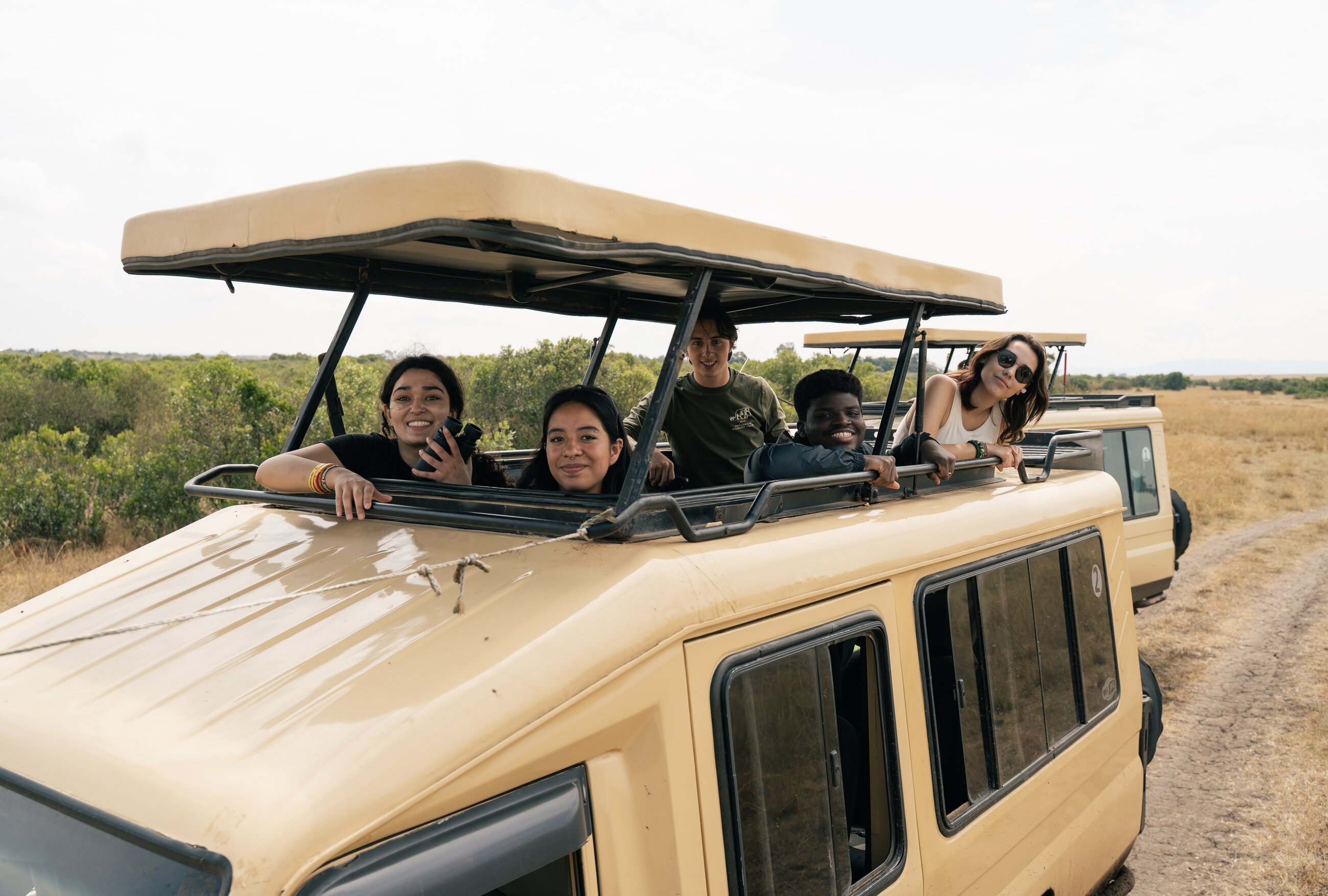 My friends and I in a safari in Maasai Mara, Kenya