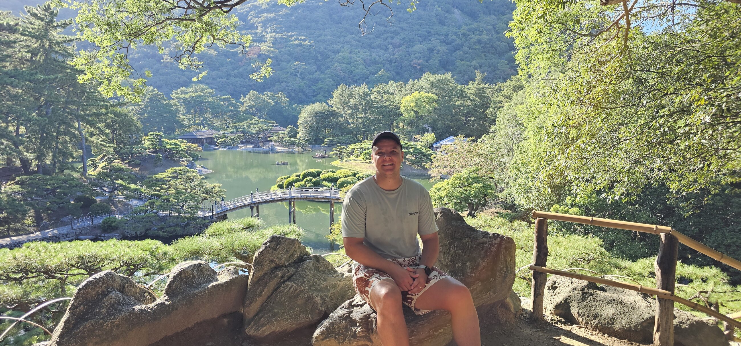 Exploring the famous gardens in Takamatsu.