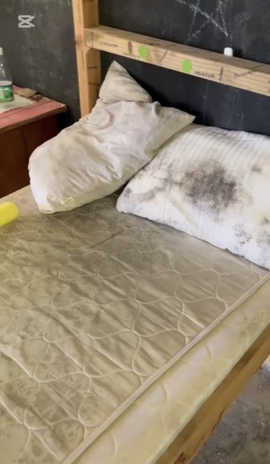 the mouldy pillows and sheets we were given to sleep on