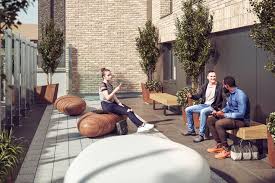 me in the the outside terrace of HP with my new UK student friends 