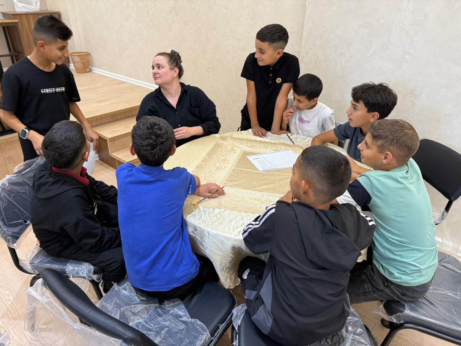 Teaching at the boys orphanage