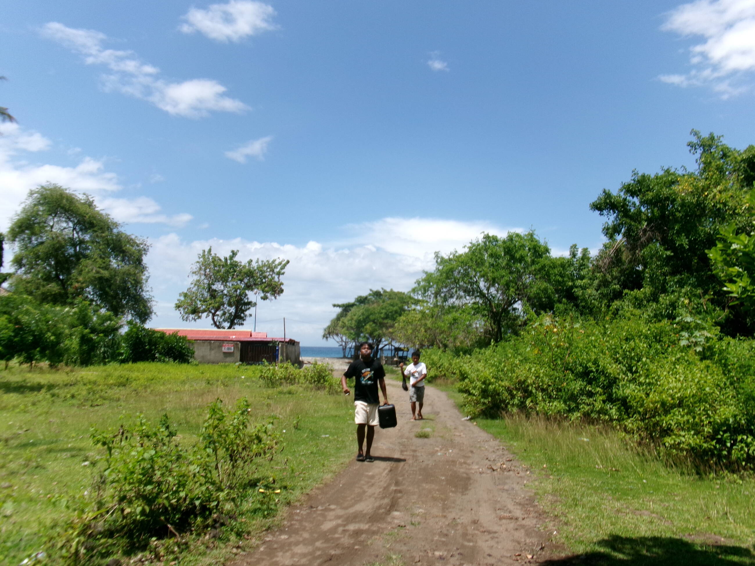 walking from the beach