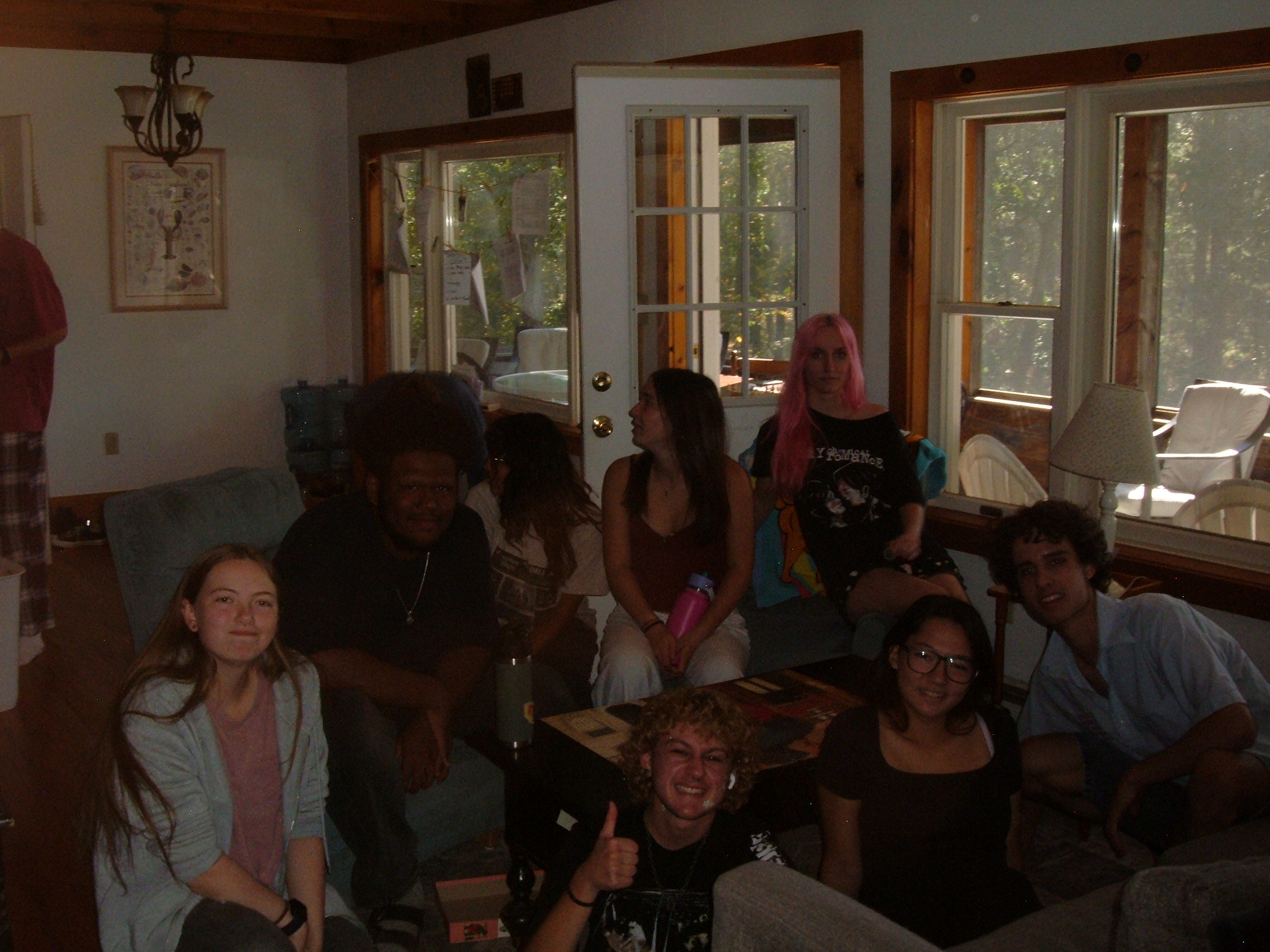 My cabin + other cabins after a shared waffle breakfast