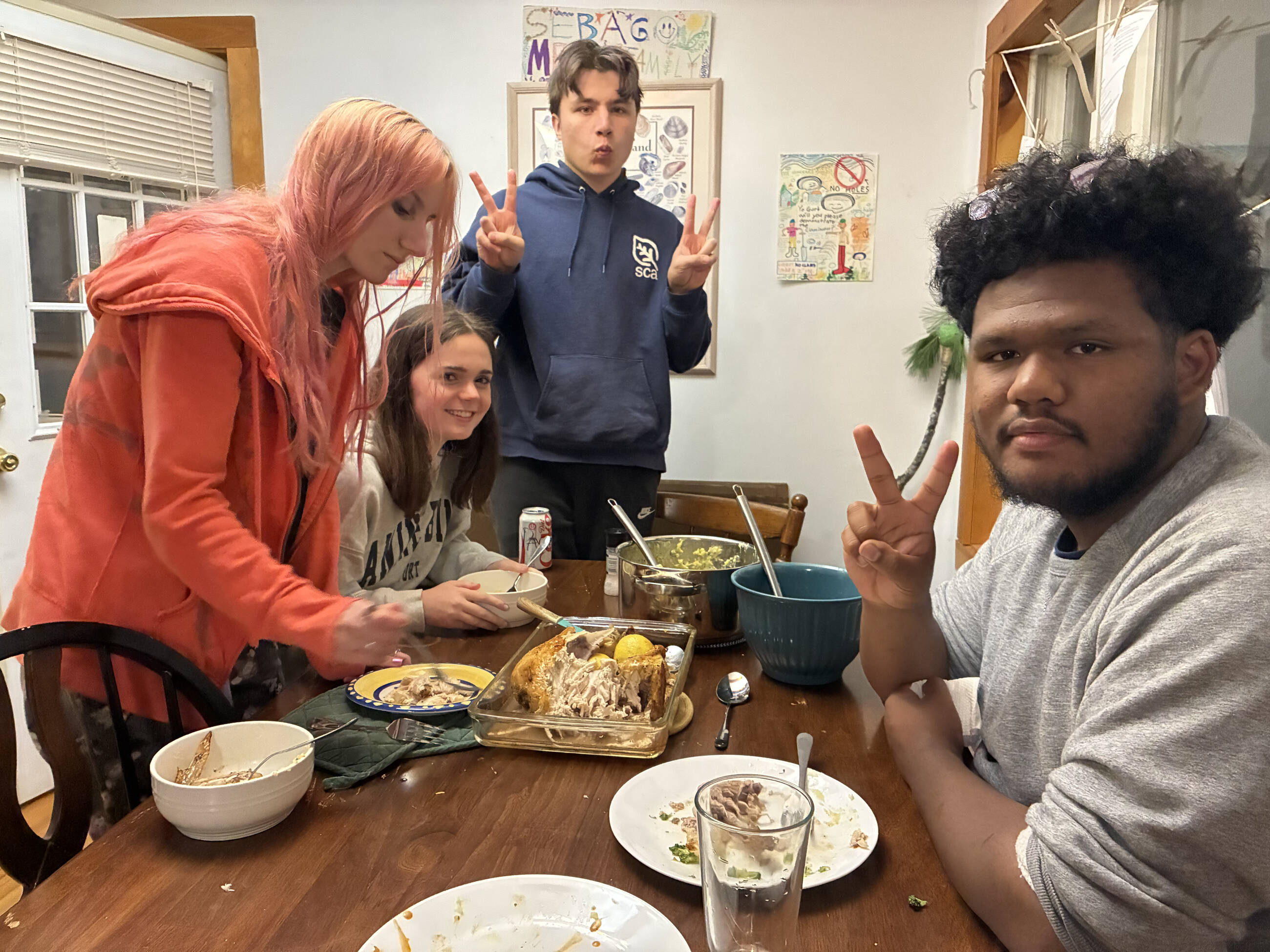 Sunday dinner in our cabin