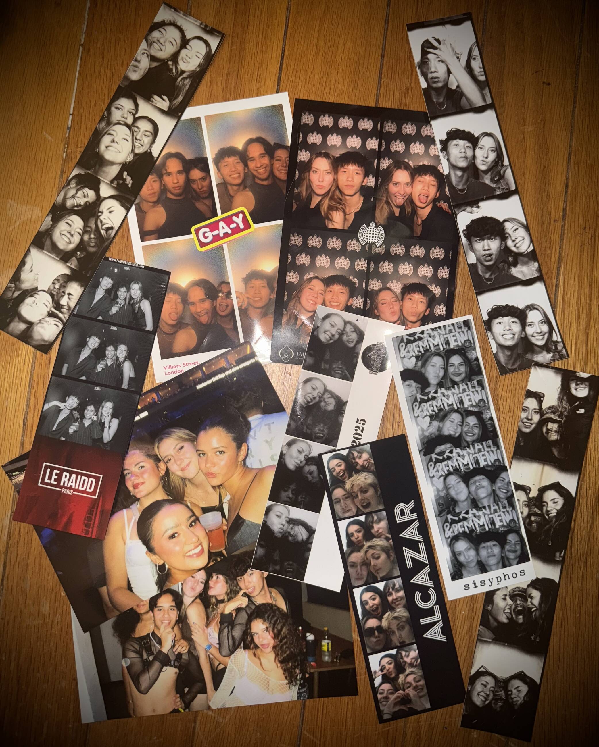 Photo booth pictures I took with my friends over the semester 