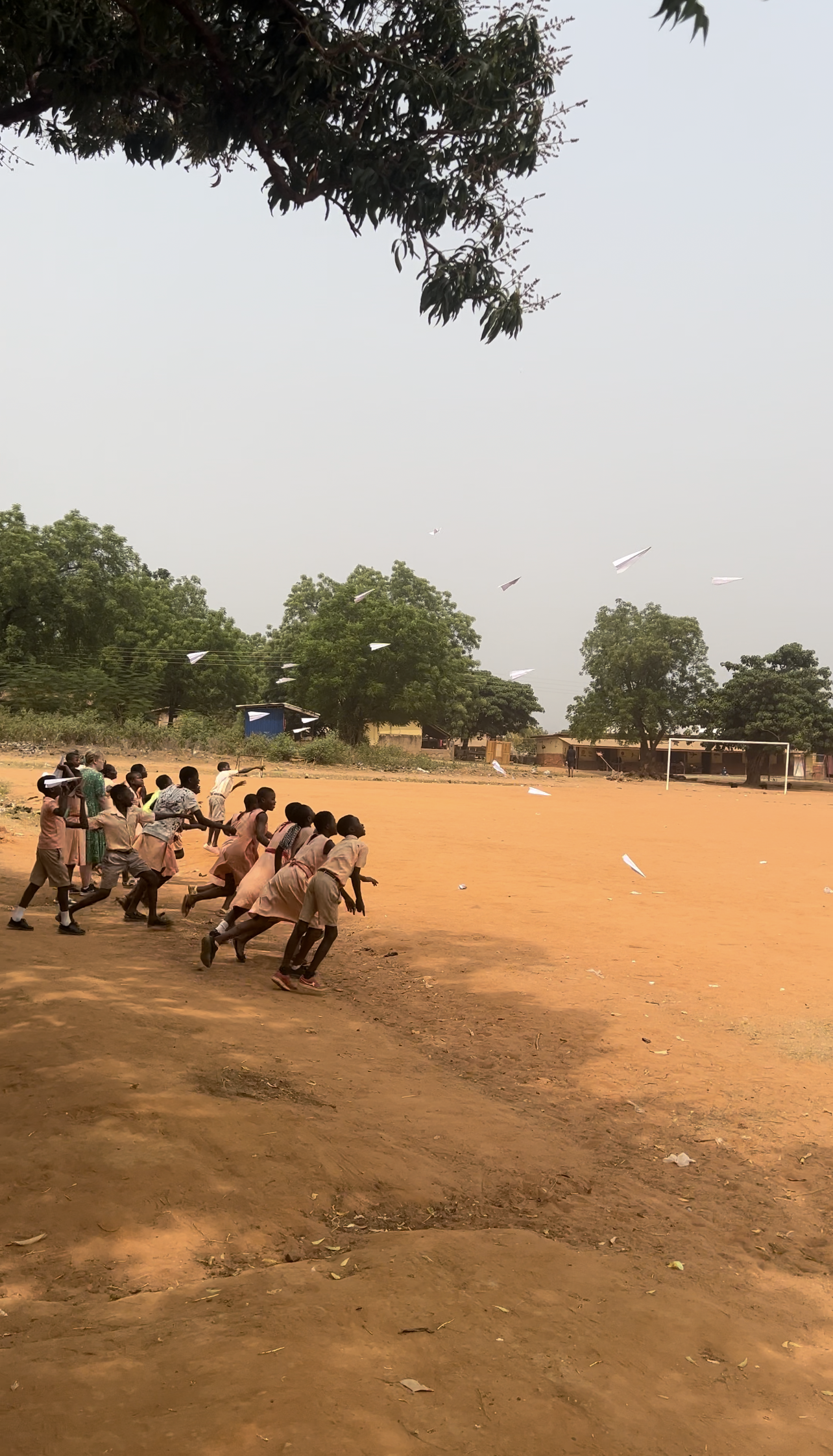 Fold and fly at a local school.