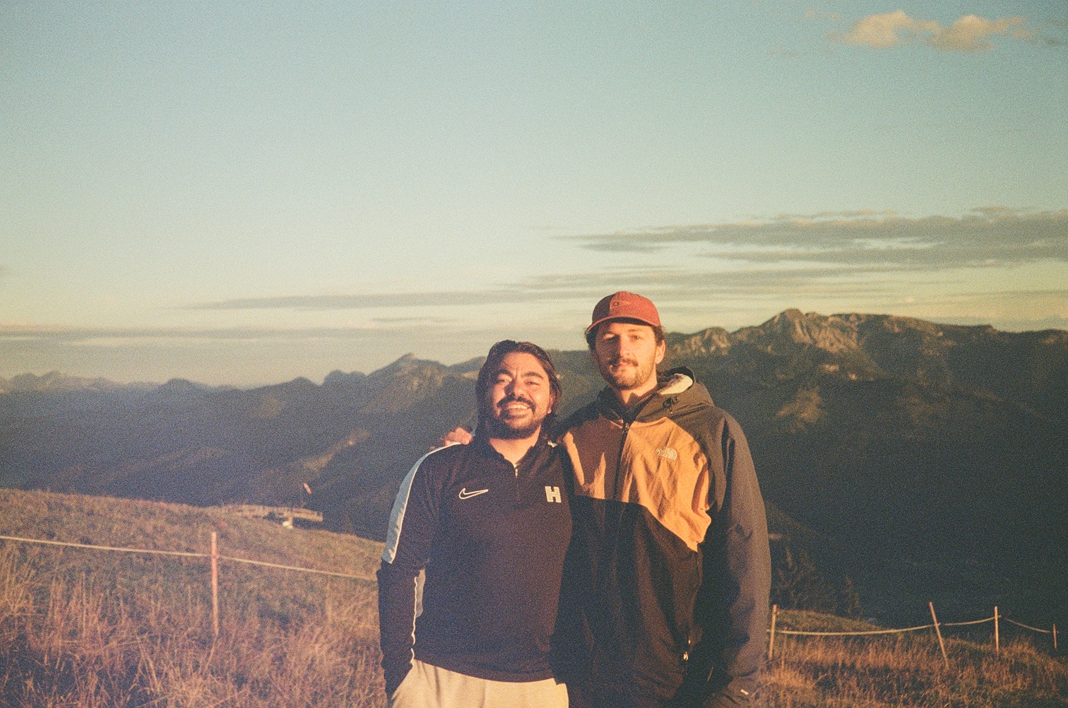 Sunrise hike in the german alps with a school trip