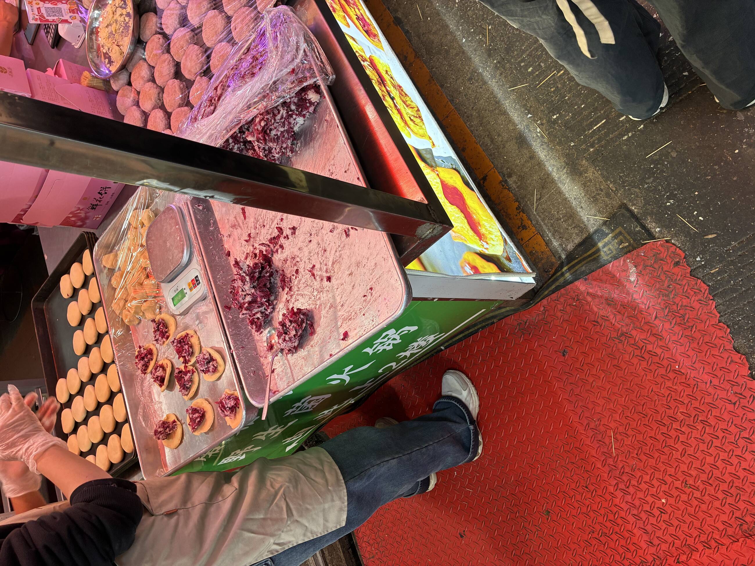 Tasting some of the local cuisine at the market 