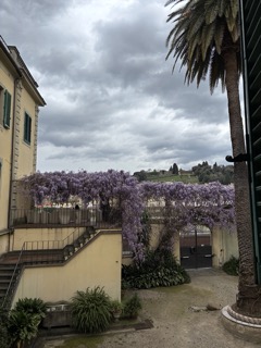 The view from one of the FUA classrooms, facing a beautiful courtyard just next to the Arno River. 