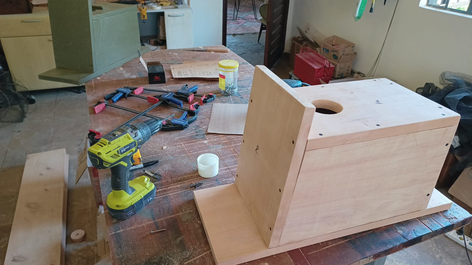 Woodworking at Shiv and Jai's