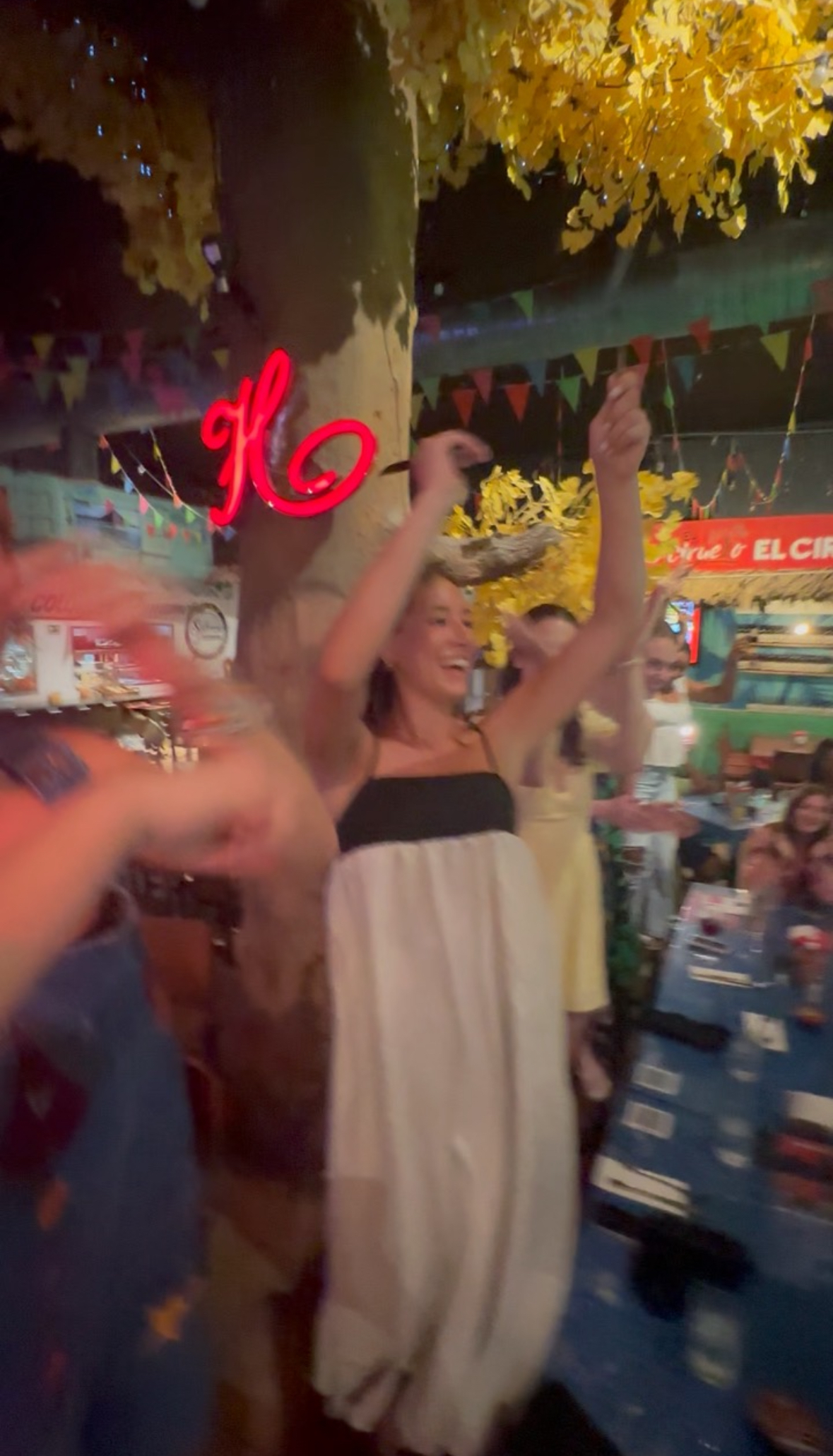 Dancing and slapping silverware 