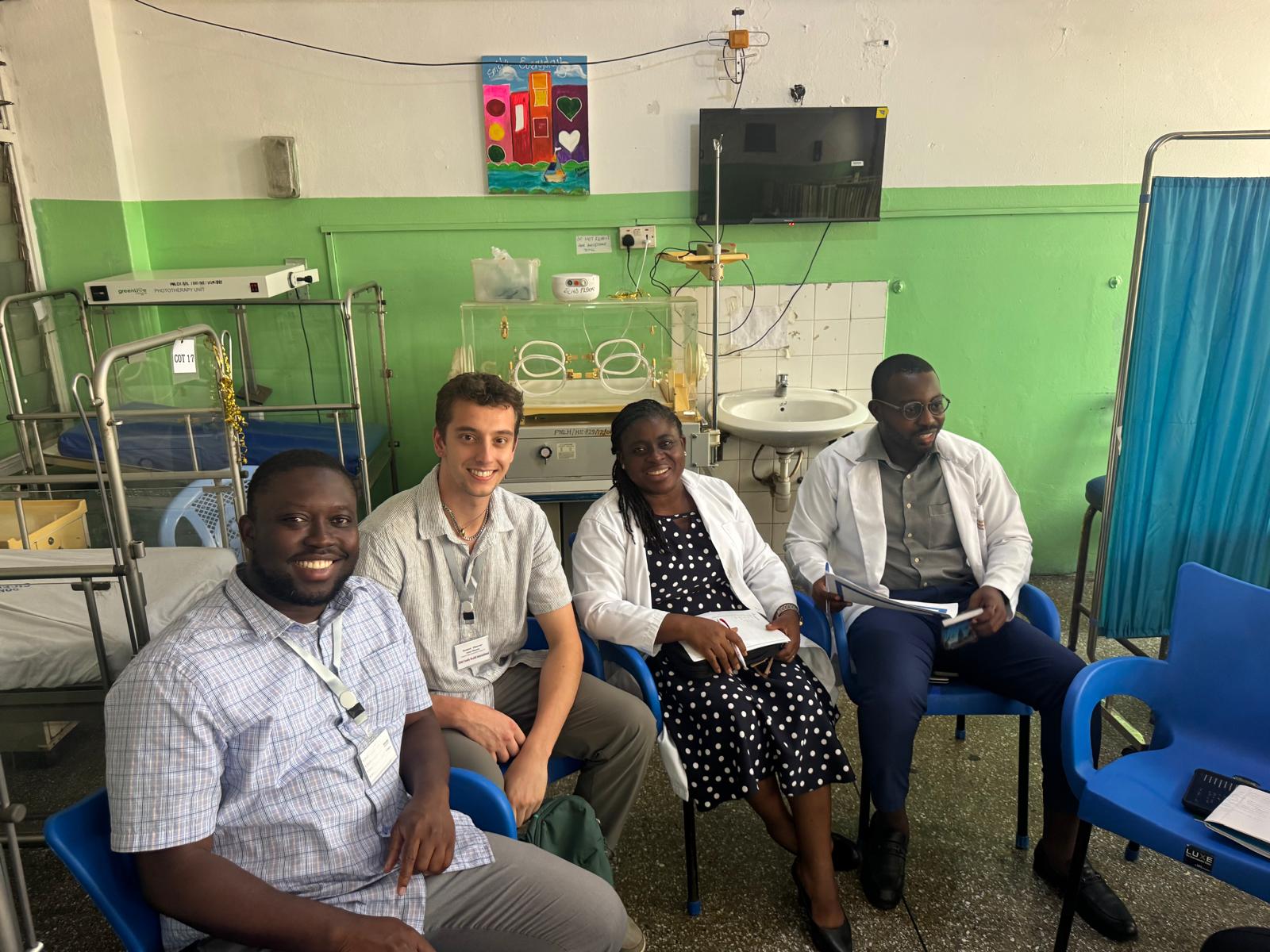 With Dr Nyarko, Pediatrician Specialist and other medical students after a clinical lecture