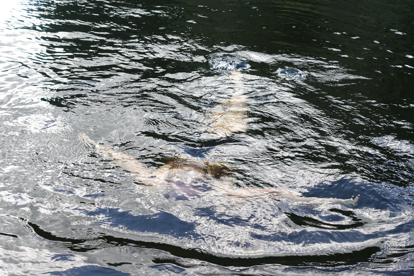 swimming in the lake!