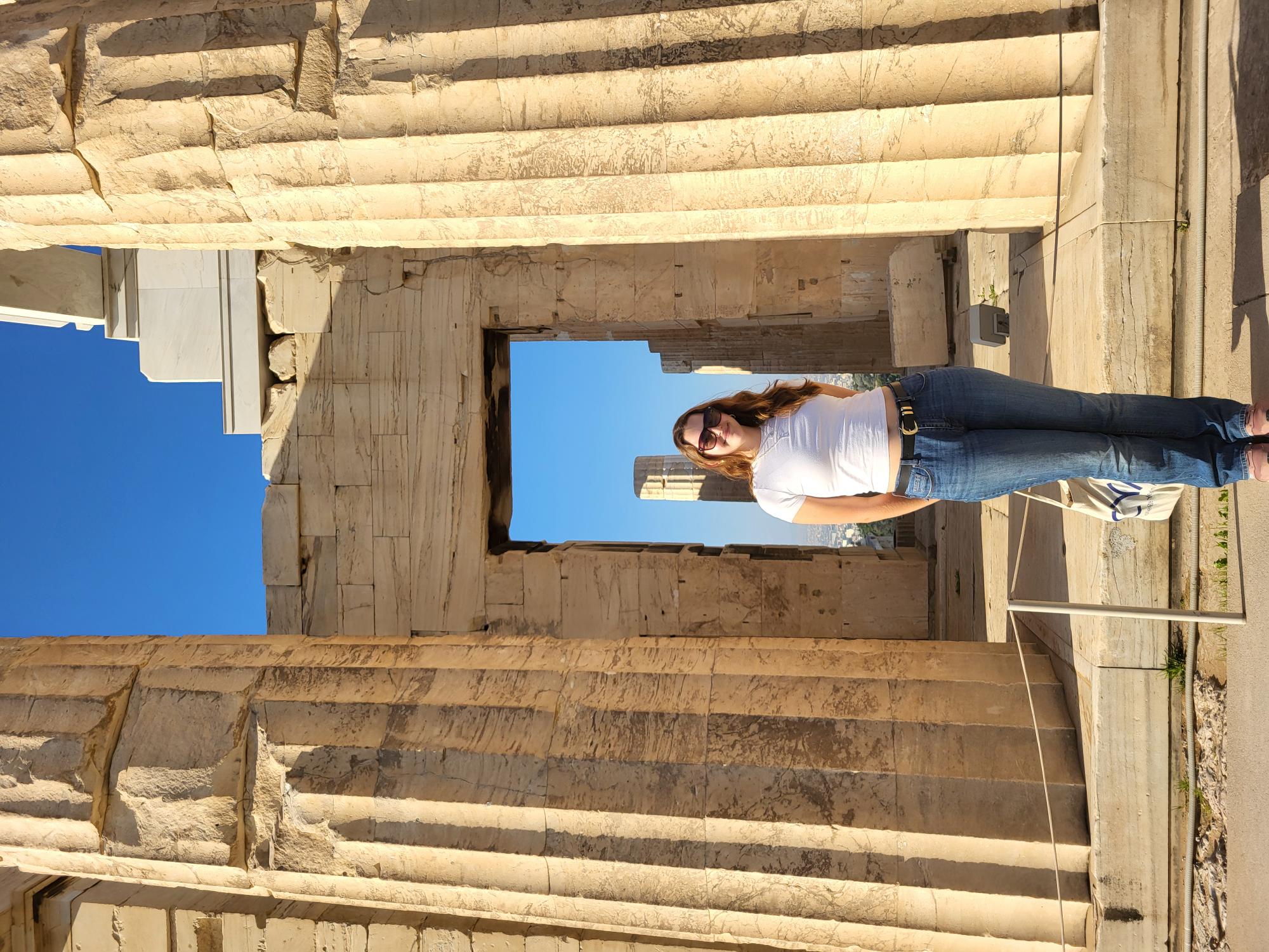 At the Acropolis, outside the Propylaea