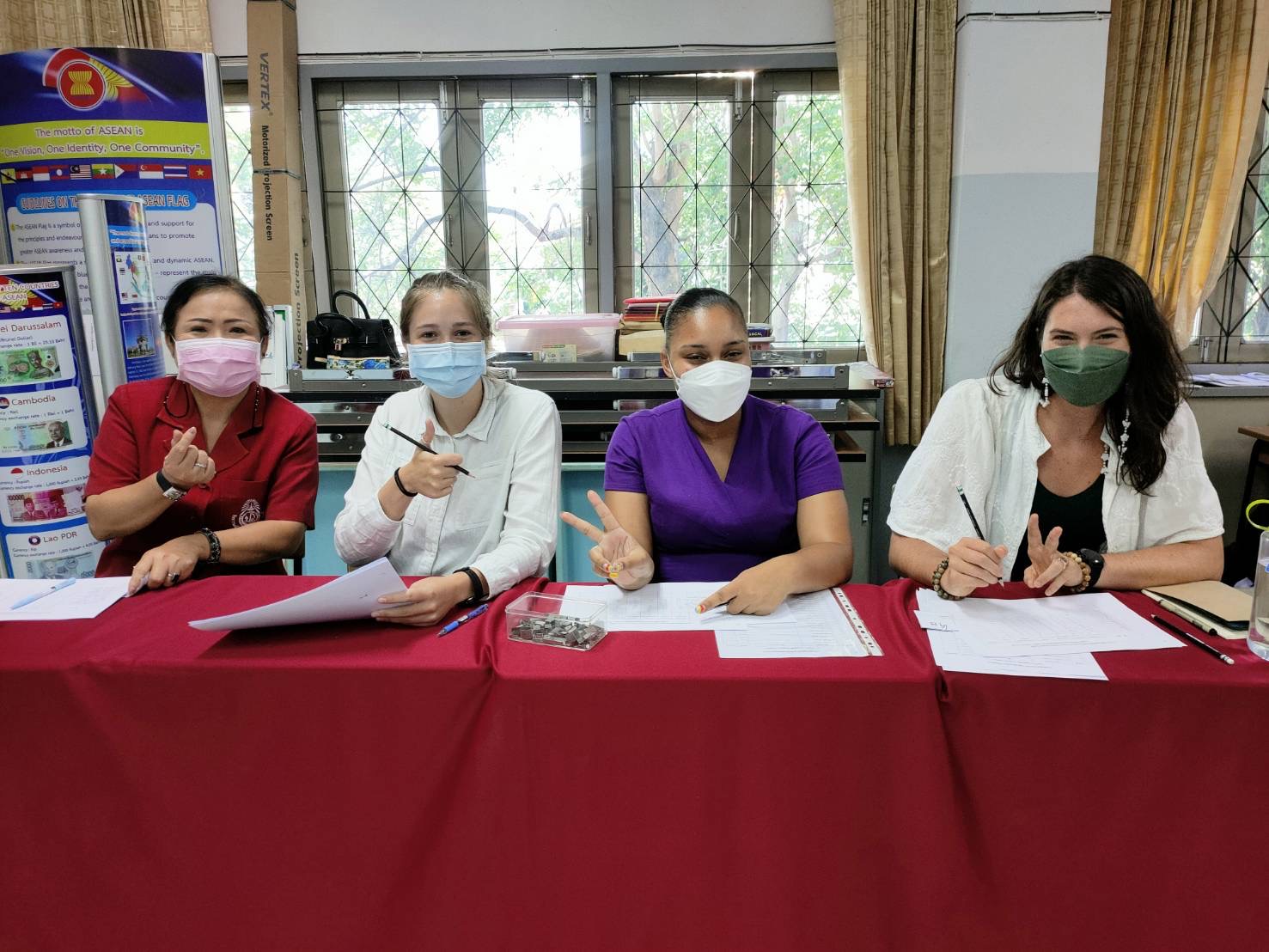 While secretly observing, I was suddenly pulled in with my coworkers to judge an English singing competition after the Thai teachers got bored and didn’t want to stay anymore 😂 Then, I was forced to perform at the end 🤦‍♀️ 
