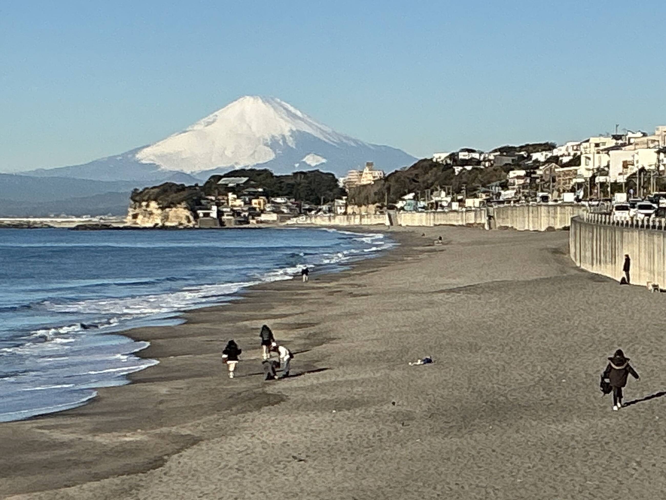 Morning walks before going to school (Kamakura high school).