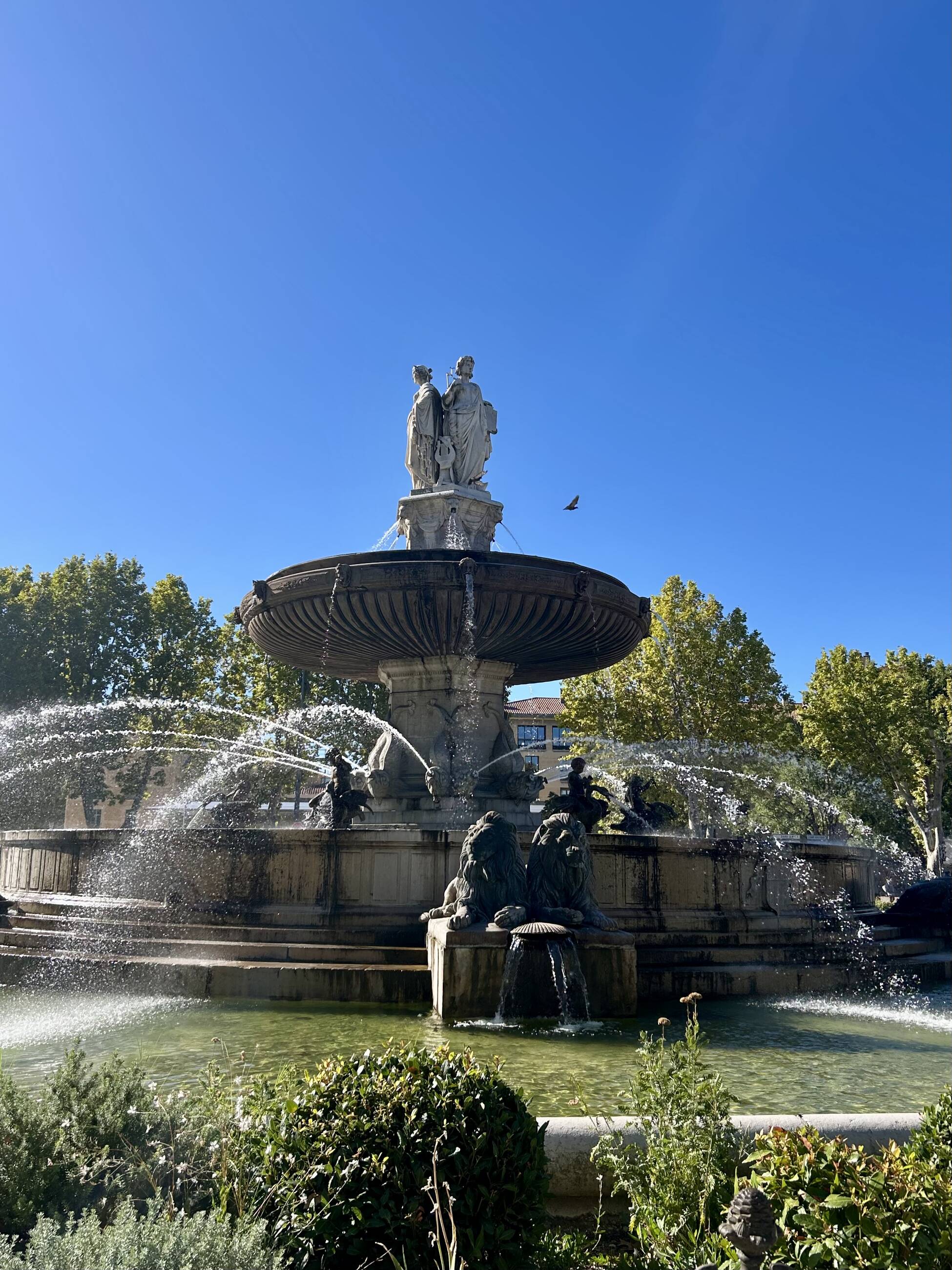 Famous La Rotonde fountain at the heart of the city