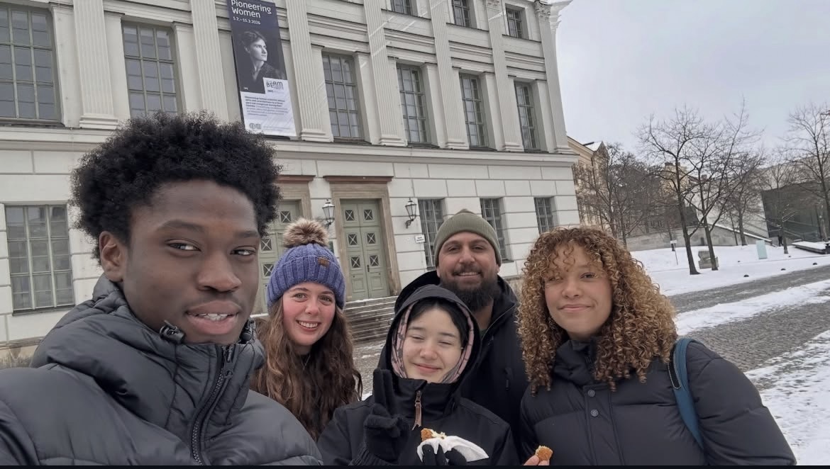 Snowy day in Halle 