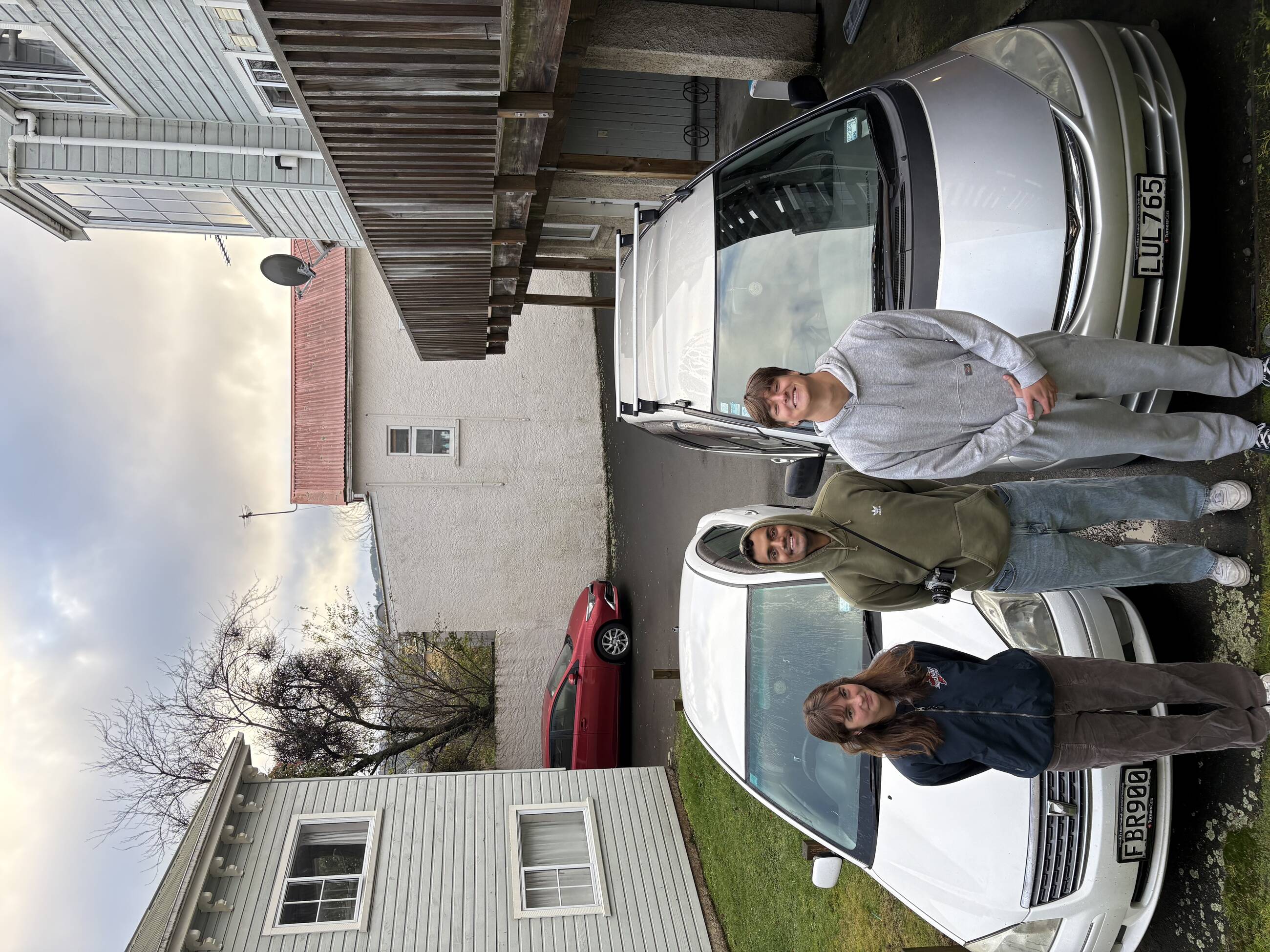 Outside of our flat with the cars that my friends bought for the semester (sold at the end) 