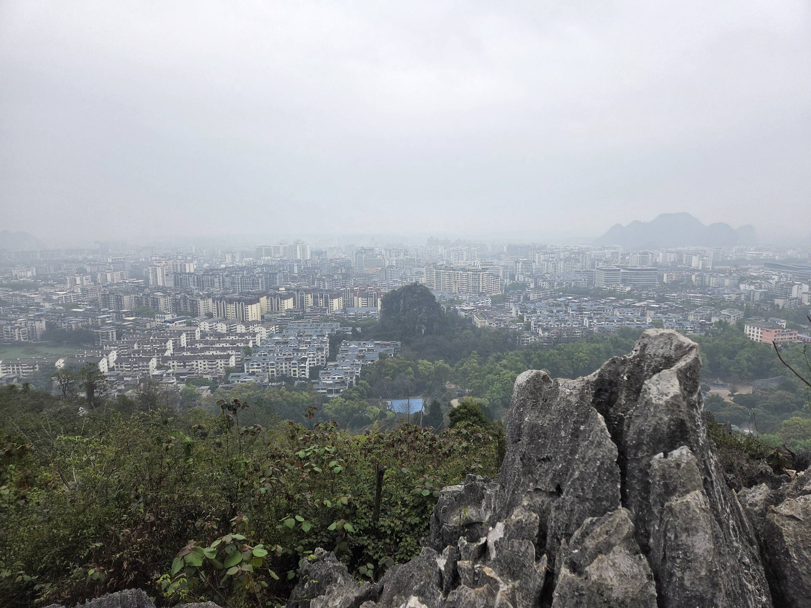 Hiking a mountain near CLI before dinner