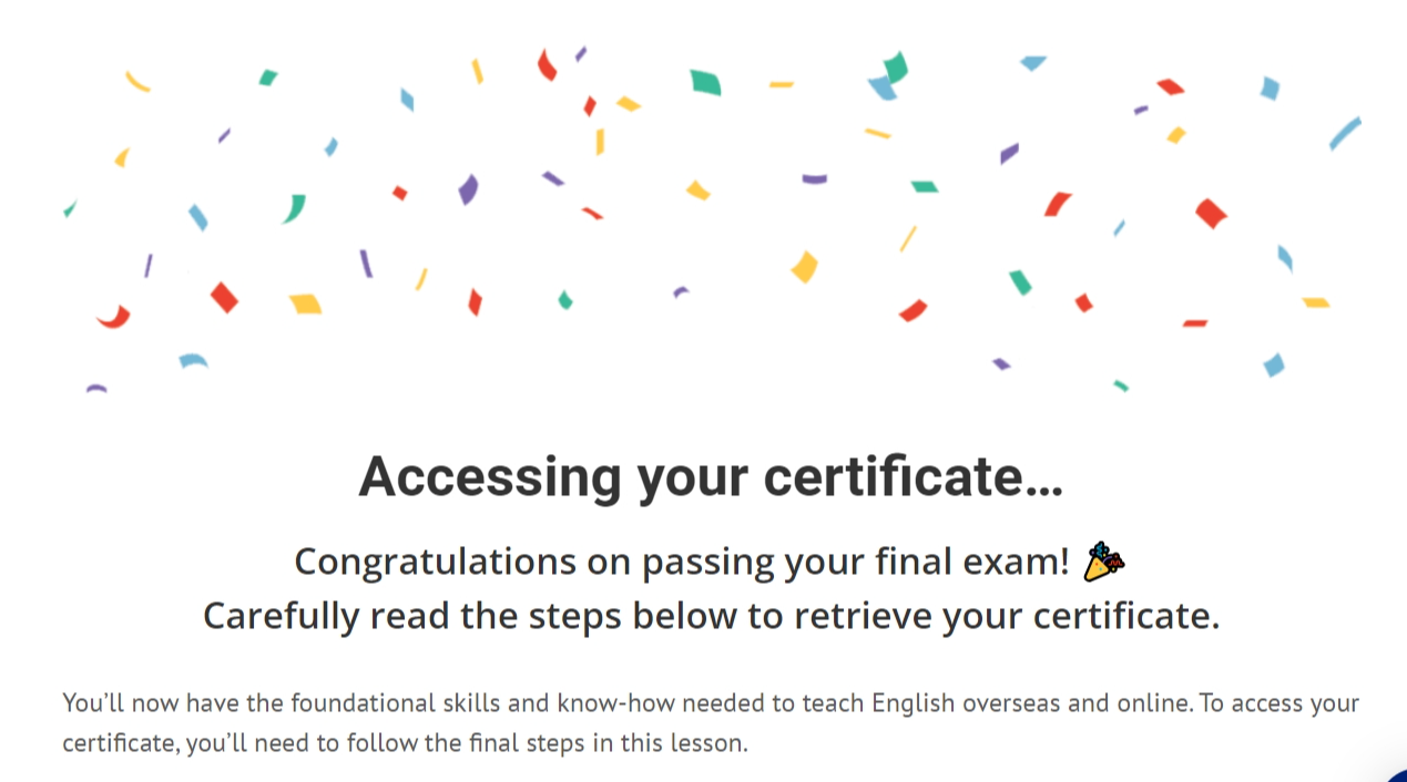 Exam Passed Screenshot