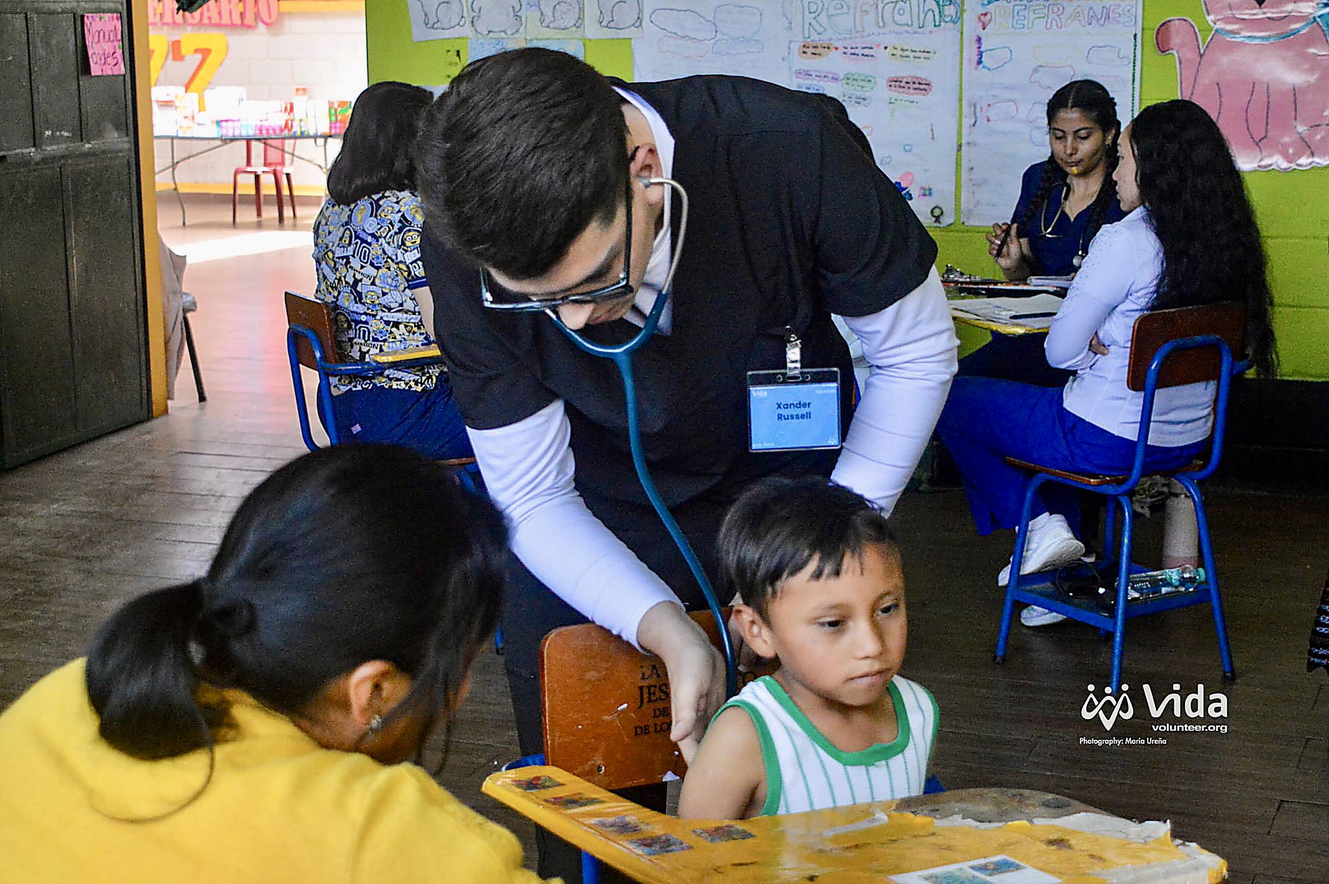 Listening to Lung Sounds of Pediatric Patient
