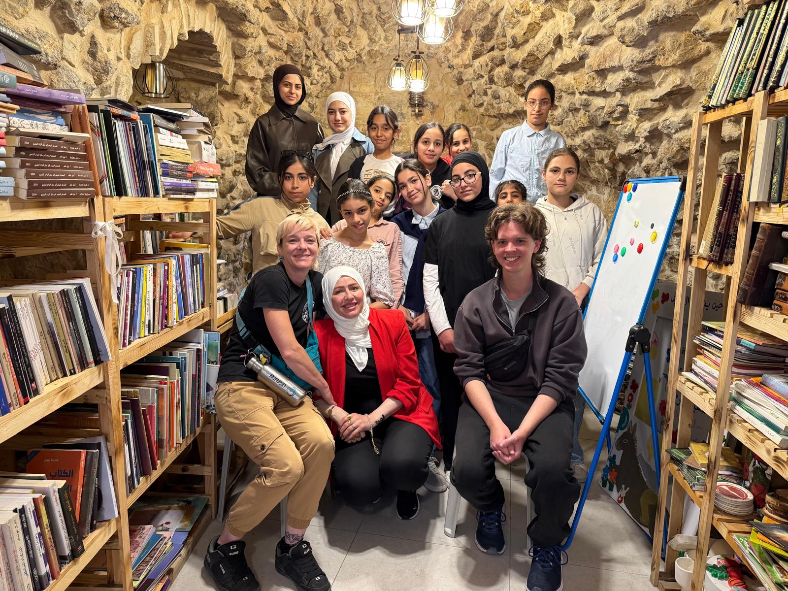 Teaching english at Mrs Abeers book shop Old city Hebron