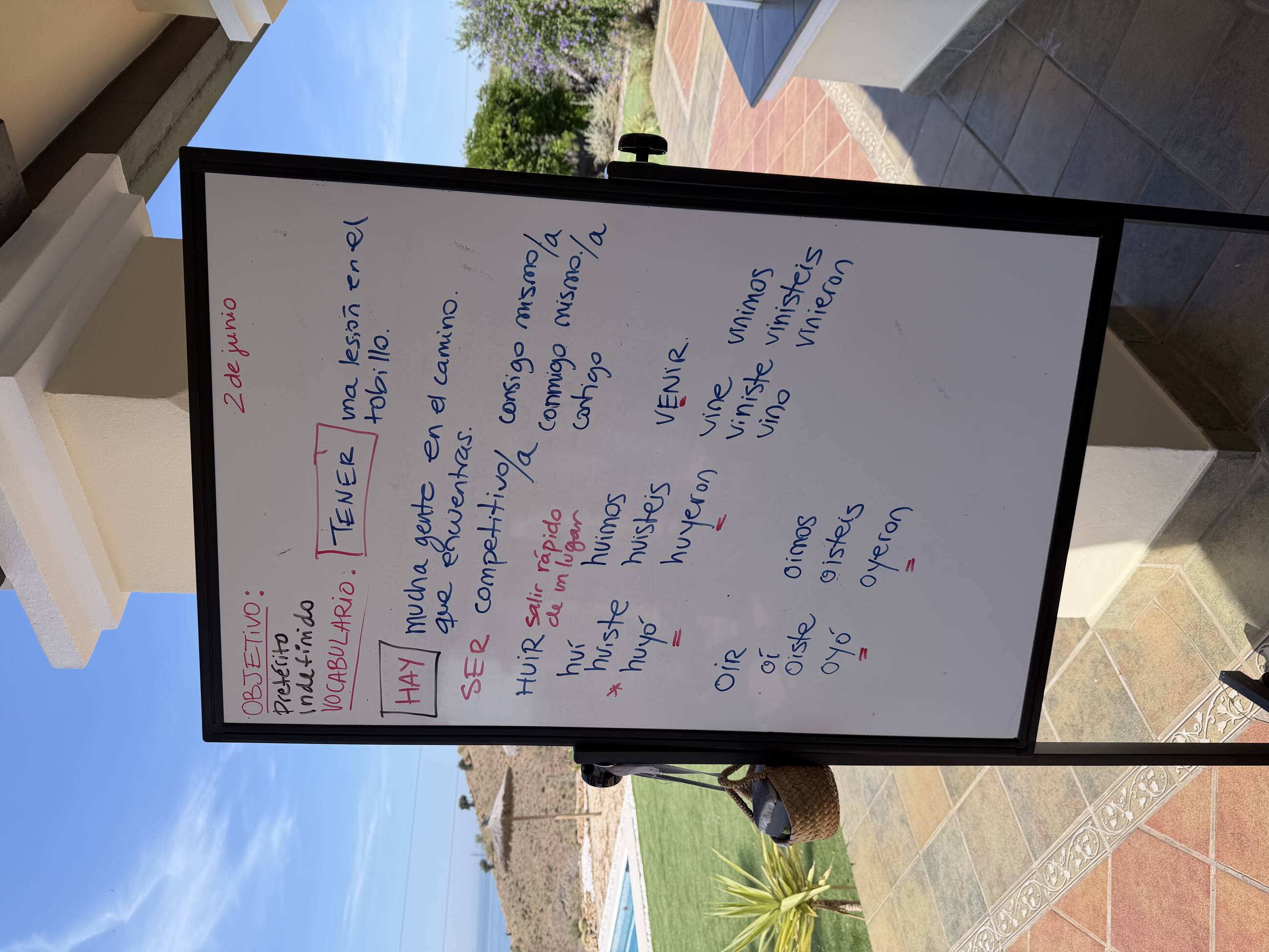 Lessons on the terrace
