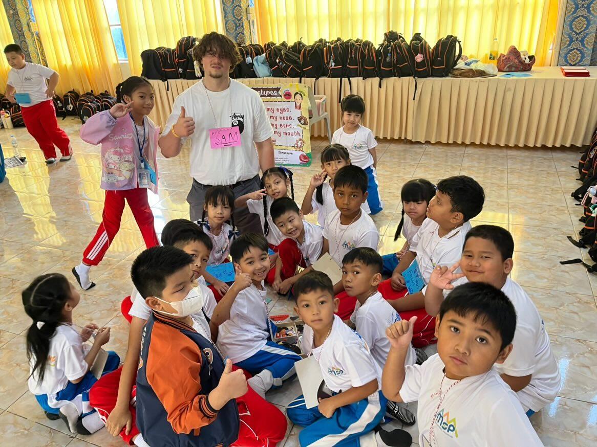 During a lesson at an English camp