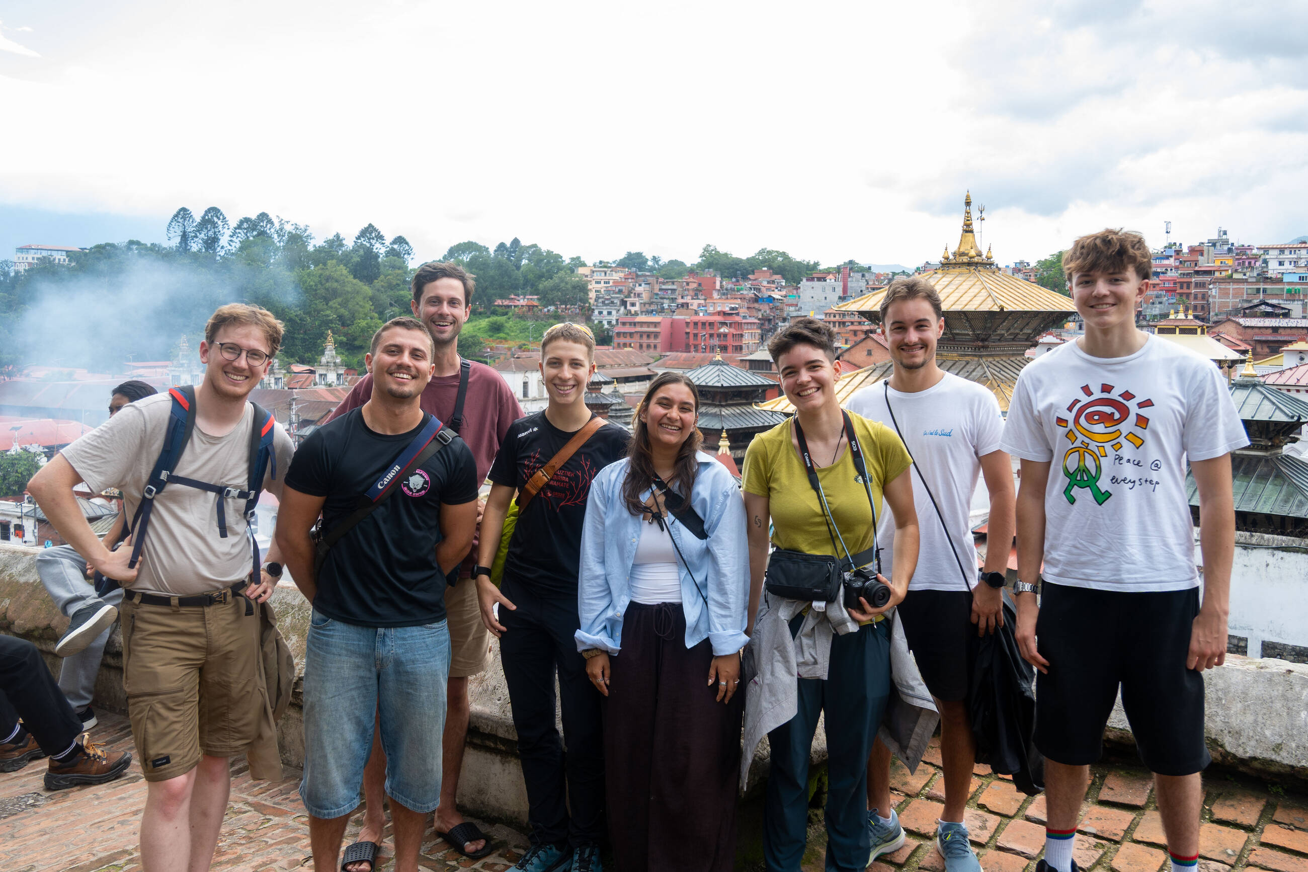 Group picture at the Pashupatinah temple