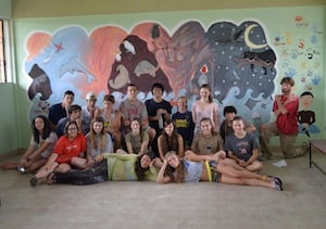Group of high school kids in Ecuador