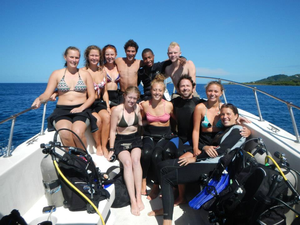 Students on speedboat