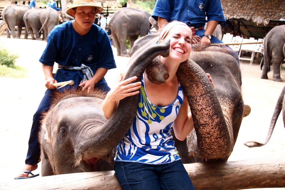 Elephant kiss