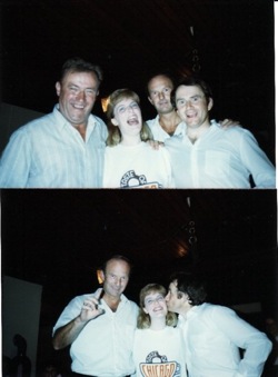 Marie in Krems with the locals