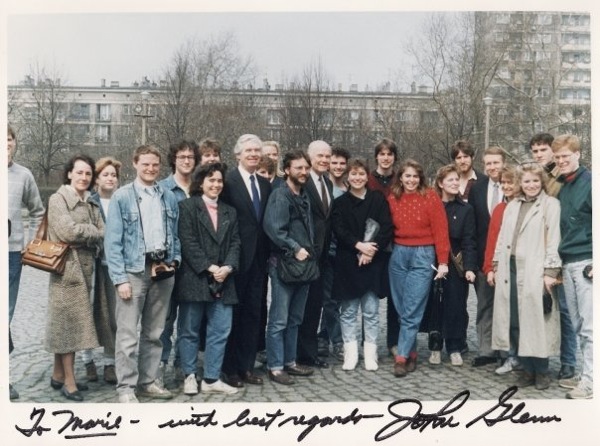 Marie and students meet Sen John Glen