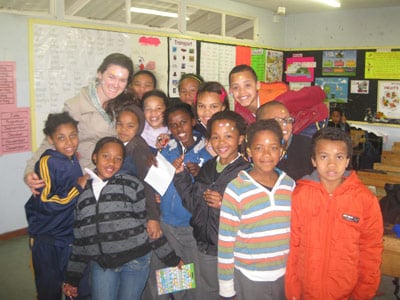 Katy with her students in South Africa