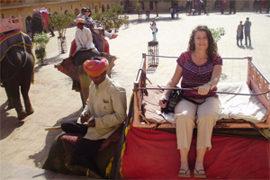 A volunteer exploring India during her free time