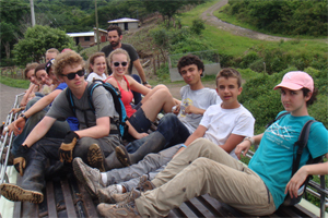 Volunteers coming home from a day's work