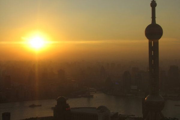 Sunset in Shanghai, China