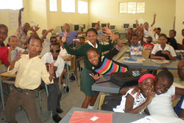 Mattie's students during her time teaching in Namibia