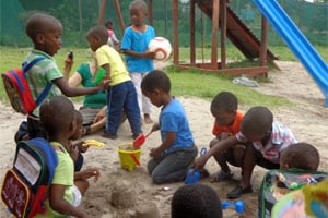 Children playing on the playground