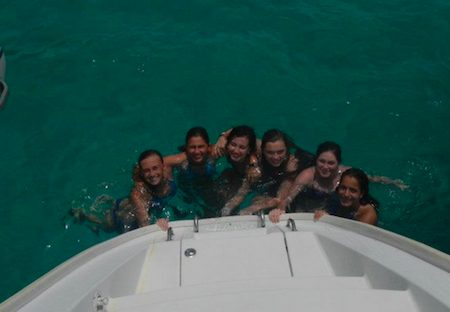 Emily and friends in the Caribbean waters!