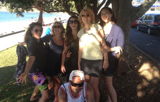 Carmen with friends at Auckland Beach. She took a gap year in New Zealand. 